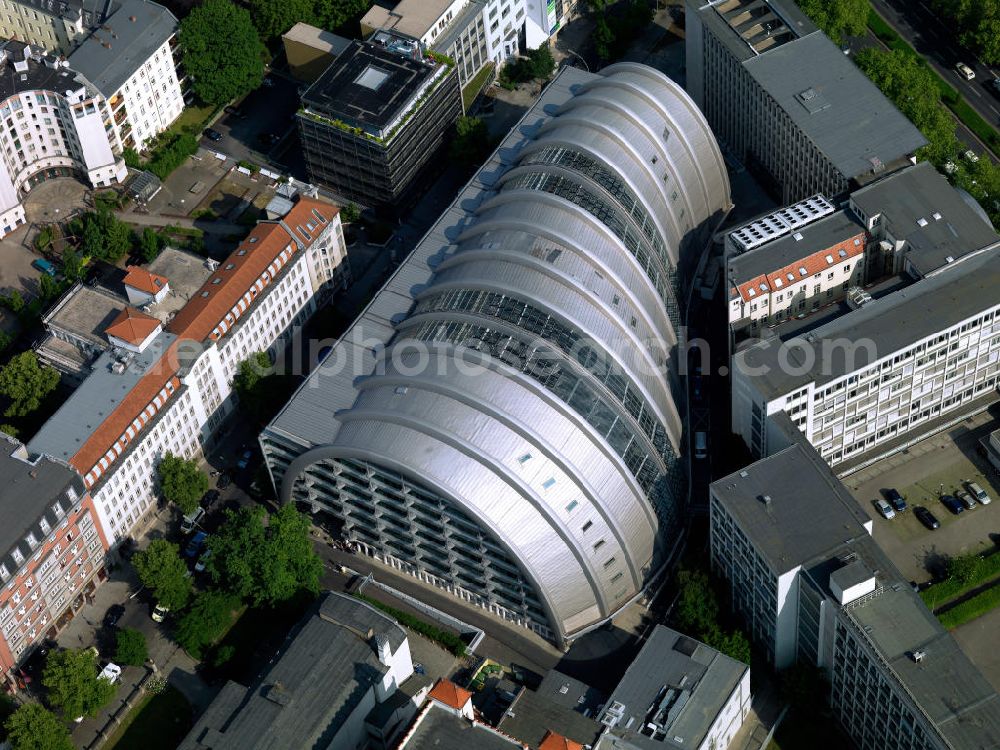 Aerial image Berlin - The Ludwig-Erhard House ( colloquially known as Armadillo ) is the seat of the Berlin Stock Exchange and the Chamber of Commerce and Industry (CCI). The building was built between 1994 and 1997 be designs by Nicholas Grimshaw and Partners. It is located in the Charlottenburg district of Berlin. deutsche-boerse.com /