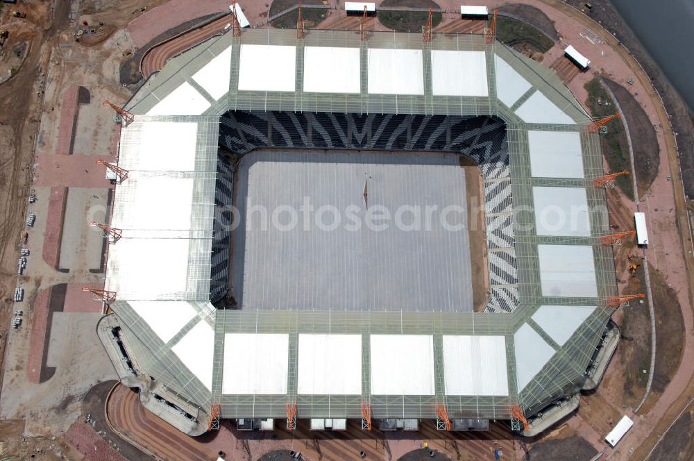 Aerial photograph Nelspruit - Blick auf das Mbombela-Stadion in Nelspruit in der Provinz Mpumalanga in Südafrika, erbaut zur Fußball-Weltmeisterschaft. View of the Mbombela-Stadium in Nelspruit in South Africa for the FIFA World Cup 2010.