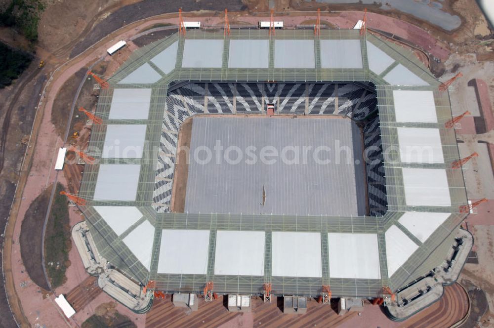 Aerial image Nelspruit - Blick auf das Mbombela-Stadion in Nelspruit in der Provinz Mpumalanga in Südafrika, erbaut zur Fußball-Weltmeisterschaft. View of the Mbombela-Stadium in Nelspruit in South Africa for the FIFA World Cup 2010.