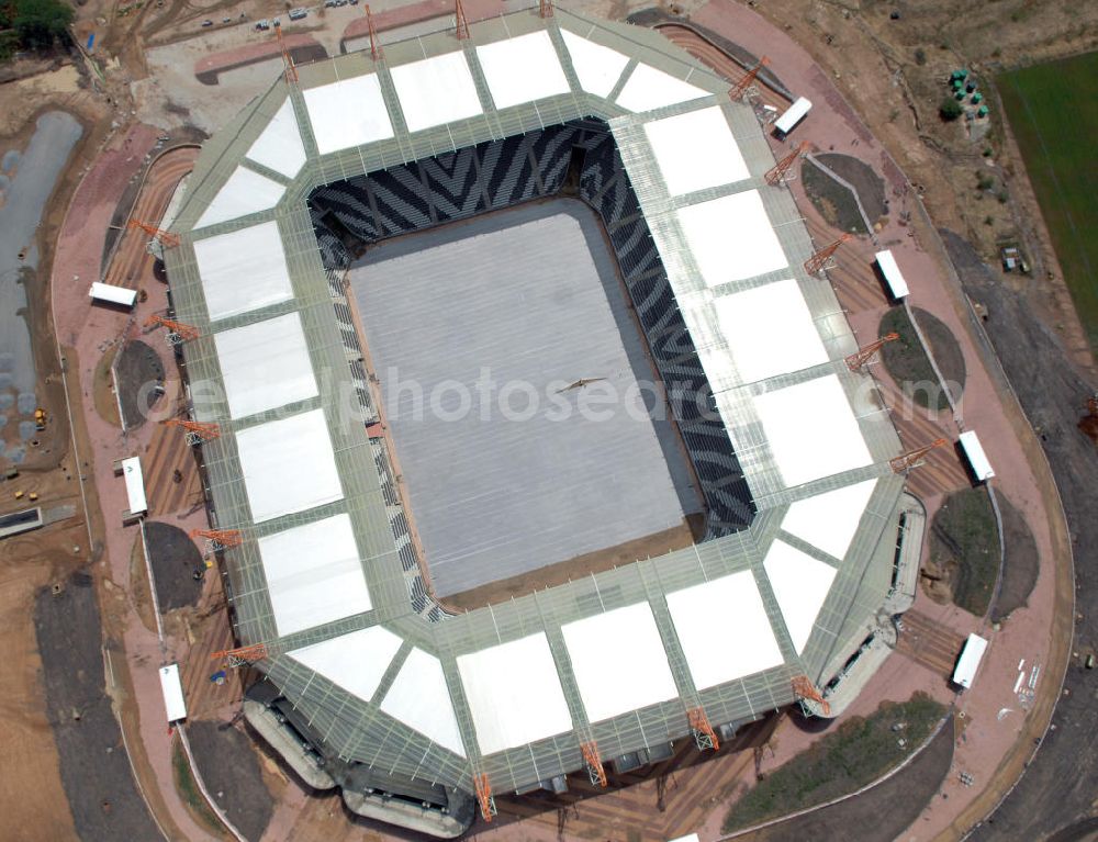 Aerial photograph Nelspruit - Blick auf das Mbombela-Stadion in Nelspruit in der Provinz Mpumalanga in Südafrika, erbaut zur Fußball-Weltmeisterschaft. View of the Mbombela-Stadium in Nelspruit in South Africa for the FIFA World Cup 2010.