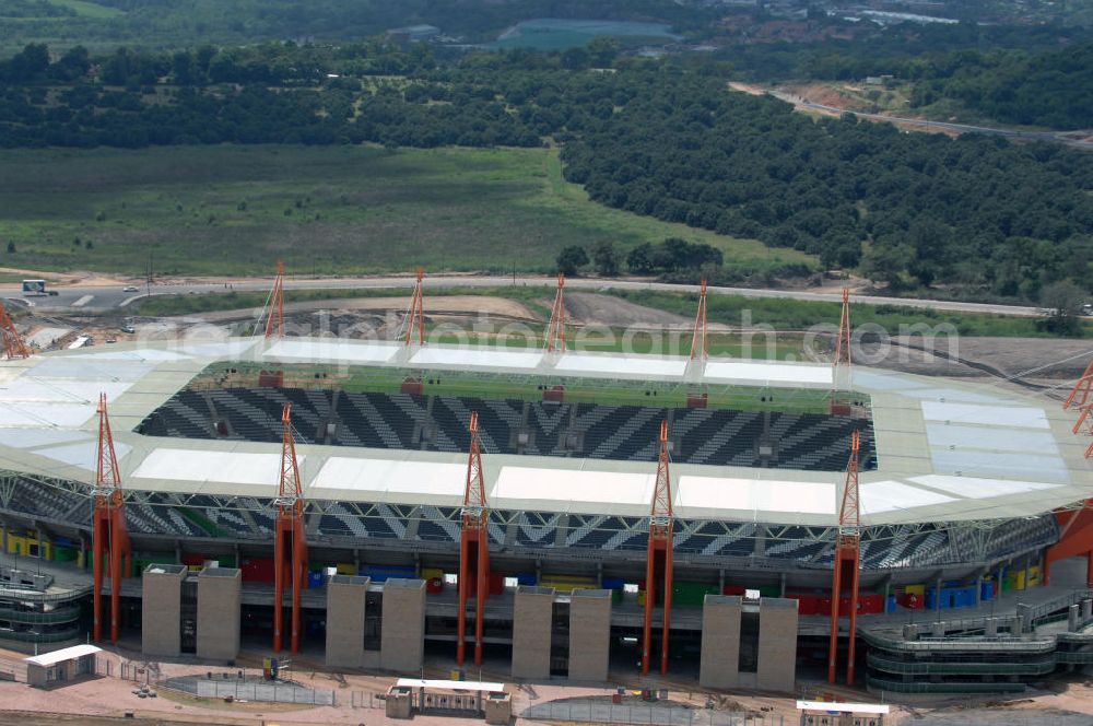 Aerial image Nelspruit - Blick auf das Mbombela-Stadion in Nelspruit in der Provinz Mpumalanga in Südafrika, erbaut zur Fußball-Weltmeisterschaft. View of the Mbombela-Stadium in Nelspruit in South Africa for the FIFA World Cup 2010.