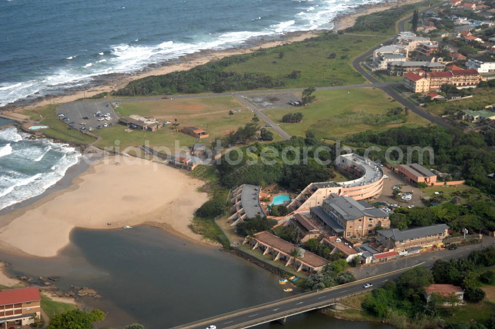 UVONGO from the bird's eye view: St. Micheal's Sands Hotel & Timeshare Resort in Uvongo, South Africa. Uvongo is a seaside resort south of Port Shepstone with a lot of hotels and holiday homes