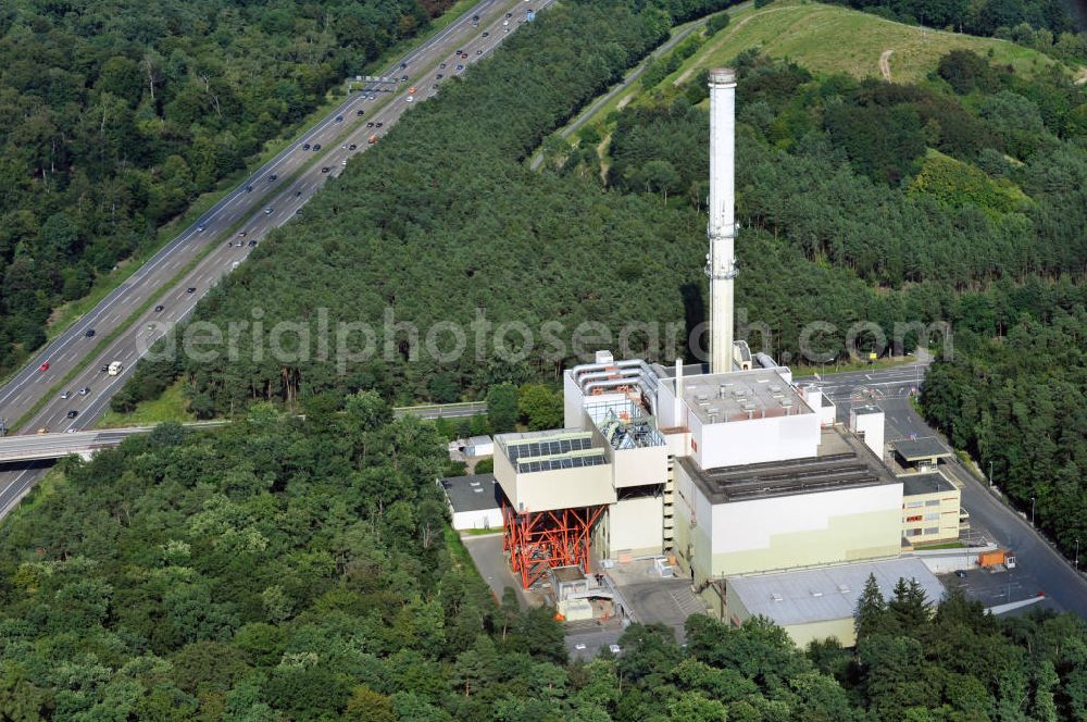 Aerial image Offenbach - View of the waste incineration plant in Offenbach in Hesse, which is operated by the energy supply Offenbach (EVO)