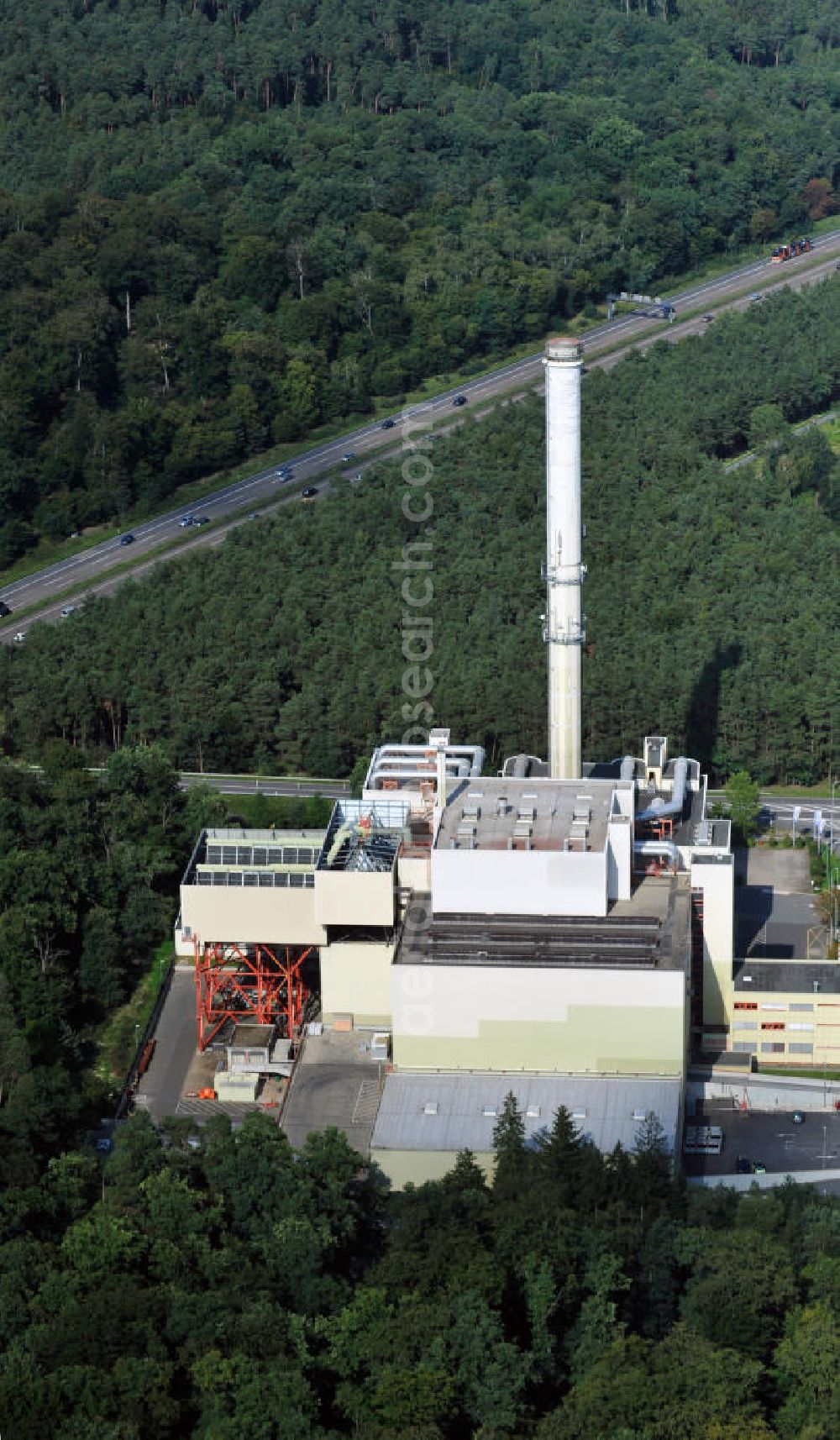 Offenbach from above - View of the waste incineration plant in Offenbach in Hesse, which is operated by the energy supply Offenbach (EVO)