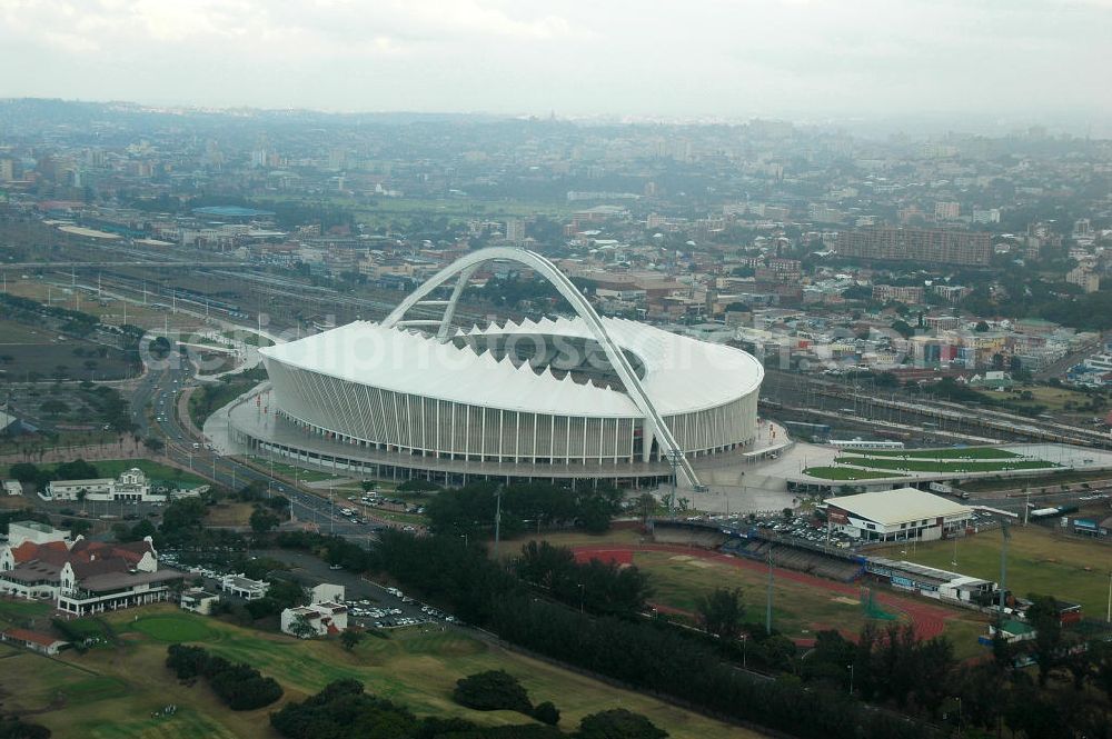 Aerial image Durban - Blick auf das Moses Mabhida Stadion am Rande von Durban in Südafrika zur Fußball- Weltmeisterschaft. View of the Moses Mabhida Stadium in Durban in South Africa for the FIFA World Cup 2010