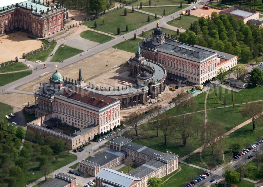 Potsdam from above - View of the New Palace in Potsdam and the communs