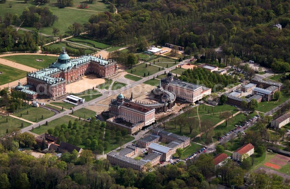 Potsdam from the bird's eye view: View of the New Palace in Potsdam and the communs