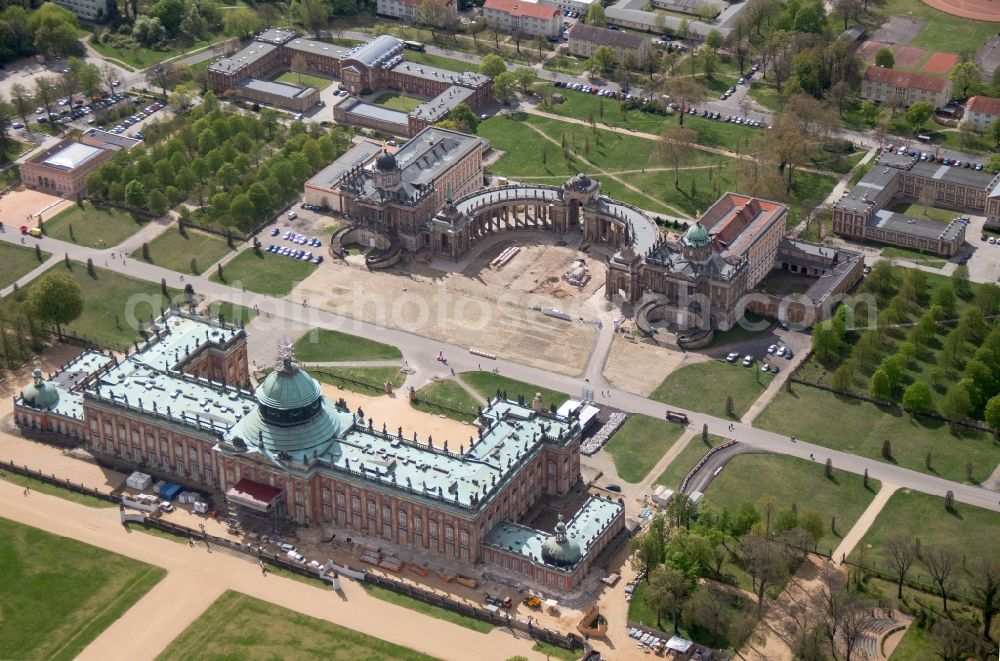 Aerial image Potsdam - View of the New Palace in Potsdam and the communs