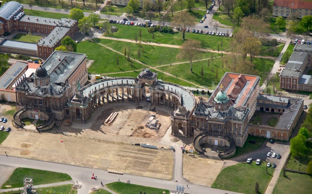 Aerial photograph Potsdam - View of the New Palace in Potsdam and the communs