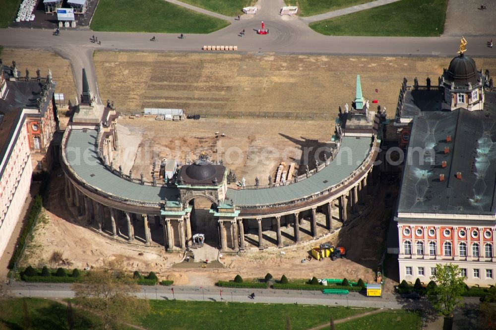 Aerial image Potsdam - View of the New Palace in Potsdam and the communs