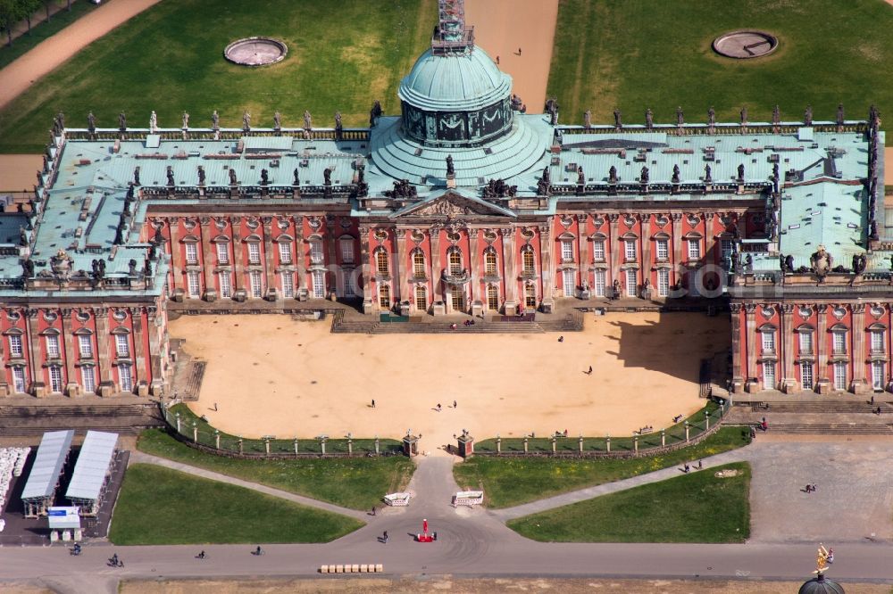 Aerial photograph Potsdam - View of the New Palace in Potsdam and the communs