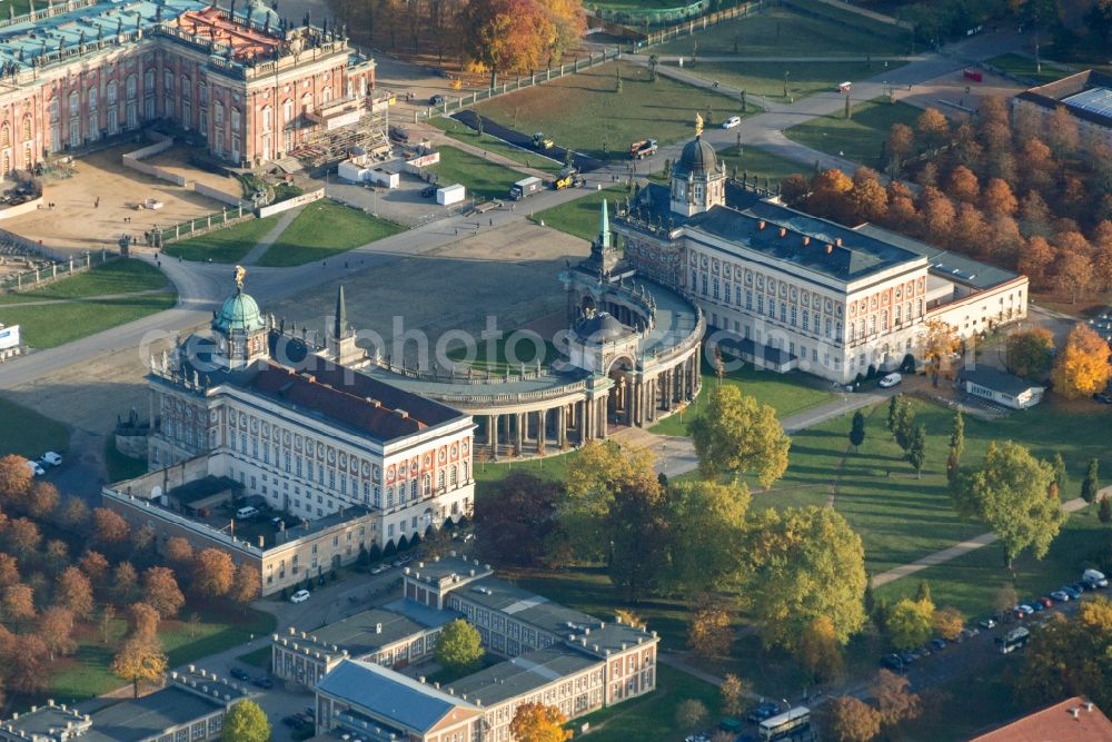 Aerial image Potsdam - View of the New Palace in Potsdam and the communs