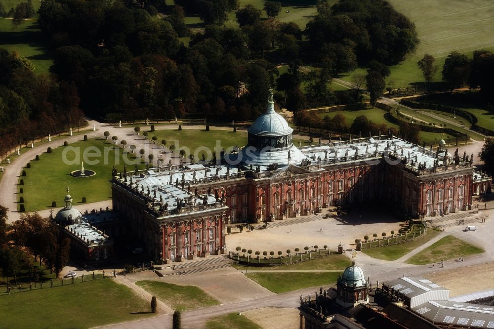 Potsdam from above - View of the New Palace in Potsdam and the communs