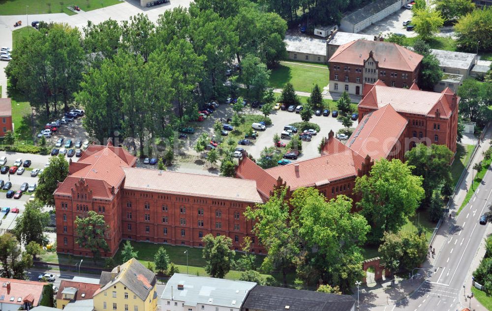 Wittenberg from the bird's eye view: View at the new town hall, a former casern where there is the entire city council of Wittenberg since the year 2000 located