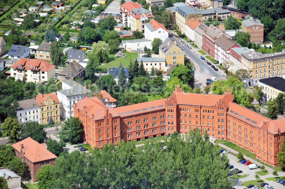 Aerial image Wittenberg - View at the new town hall, a former casern where there is the entire city council of Wittenberg since the year 2000 located