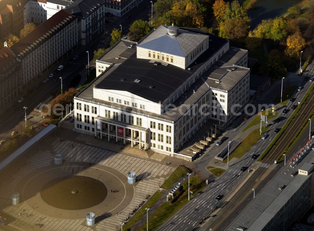 Aerial photograph Leipzig - The opera house at the Augustusplatz in Leipzig in Saxony