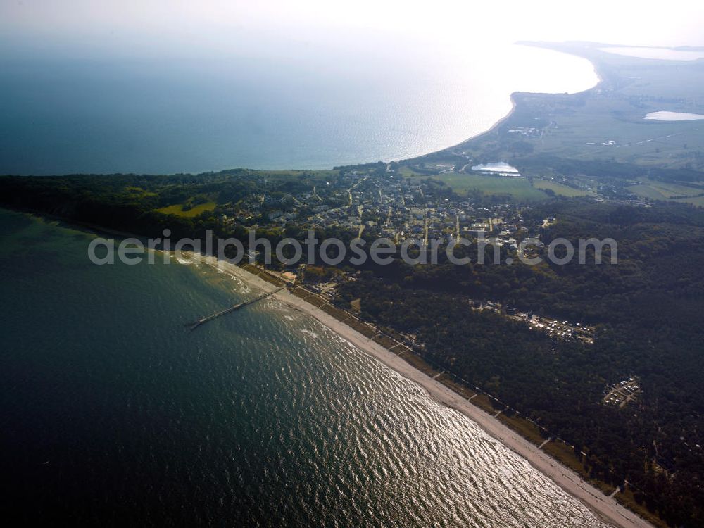 Aerial image Mönchgut - Granitz - View of Göhren, a municipality in the district on the peninsula Mönchgut of Ruegen in Mecklenburg-Western Pomerania. It includes the Cape Nordperd, the easternmost point of Rügen