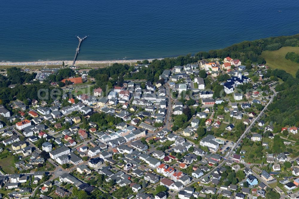 Aerial photograph Göhren - View of Goehren, a municipality in the district on the peninsula Moenchgut of Ruegen in Mecklenburg-Western Pomerania. It includes the Cape Nordperd, the easternmost point of Ruegen