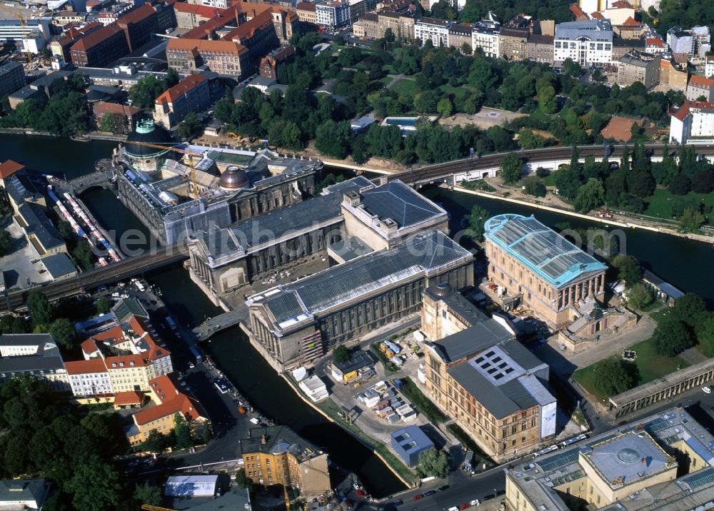 Berlin from the bird's eye view: The Pergamon Museum, and Bode Museum on Museum Island in Berlin