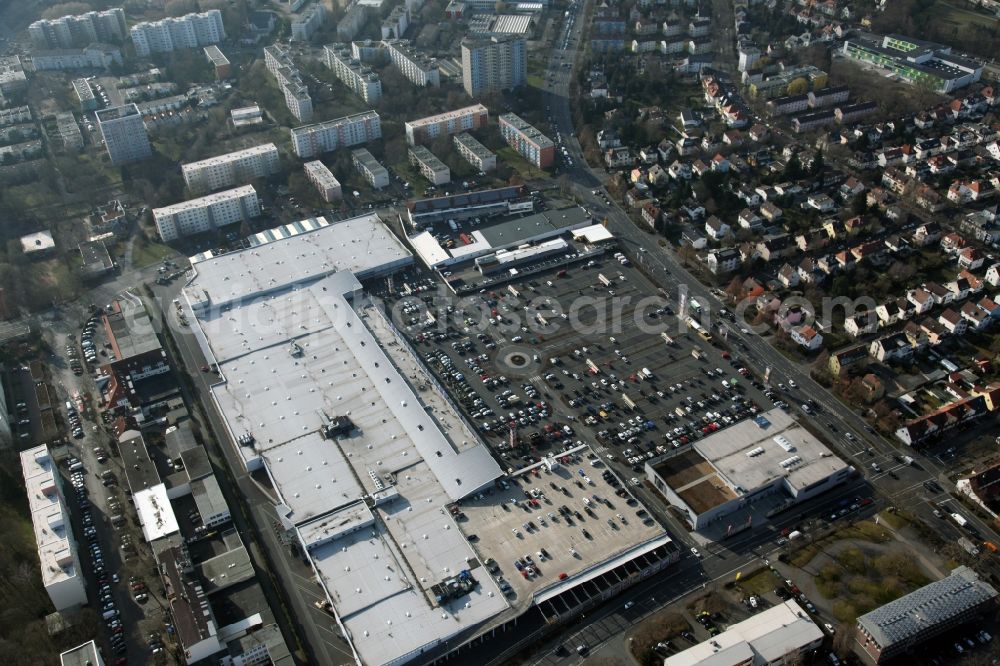 Offenbach am Main from the bird's eye view: The ring center in Offenbach am Main in Hesse, a shopping center with specialist stores, restaurants and department stores. ringcenter.de