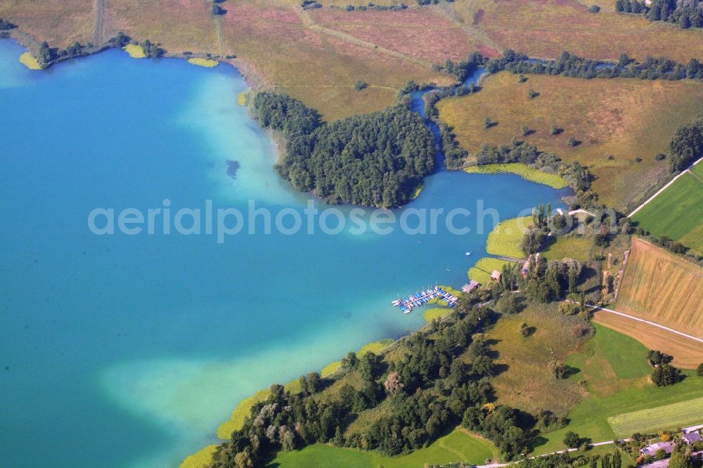 Aerial image Seengen - The nature reserve on the northern shore of Lake Hallwil in Seengen in Switzerland is called Seenger moss