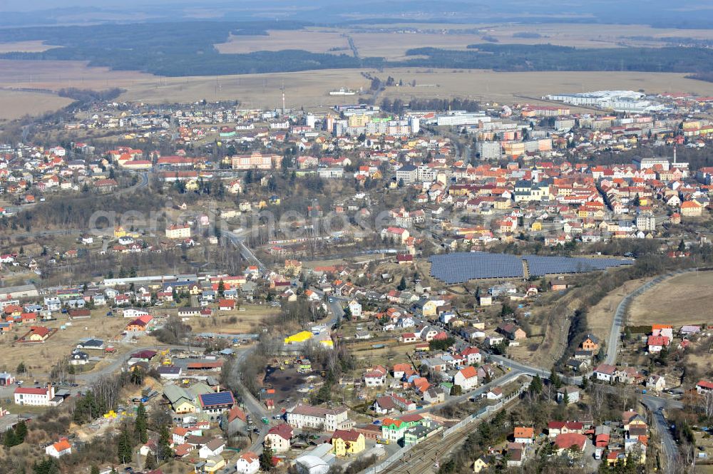 STRIBRO from above - The solar field Stribro near Plzen in the Czech Republic is run by the german S.A.G. Solarstrom AG