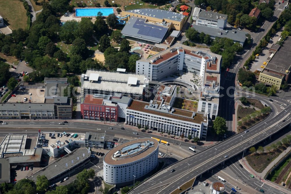 Mainz from above - The Taubertsbergbad in Mainz in Rhineland-Palatinate