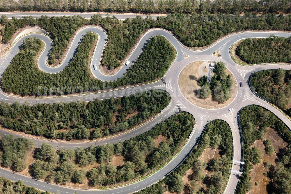 Aerial photograph GIFHORN - The VW test track Ehra-Lessien in the rural district Gifhorn of Lower Saxony. The area is used as a test and proving ground for VW and its associated car brands and includes among others a high-speed circuit