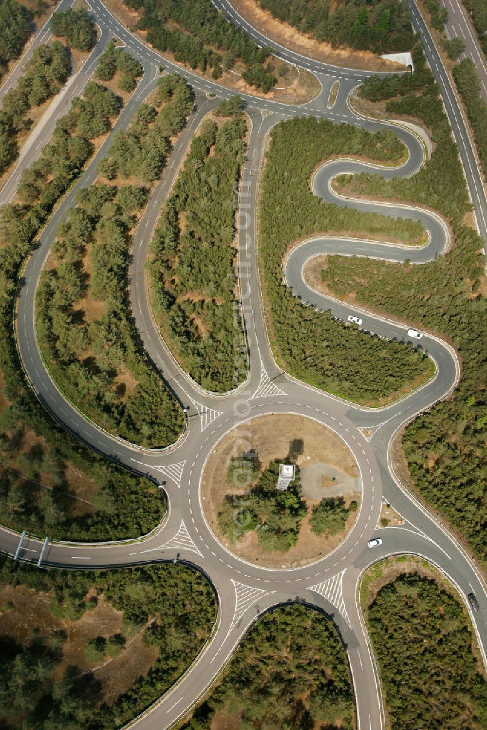 GIFHORN from above - The VW test track Ehra-Lessien in the rural district Gifhorn of Lower Saxony. The area is used as a test and proving ground for VW and its associated car brands and includes among others a high-speed circuit