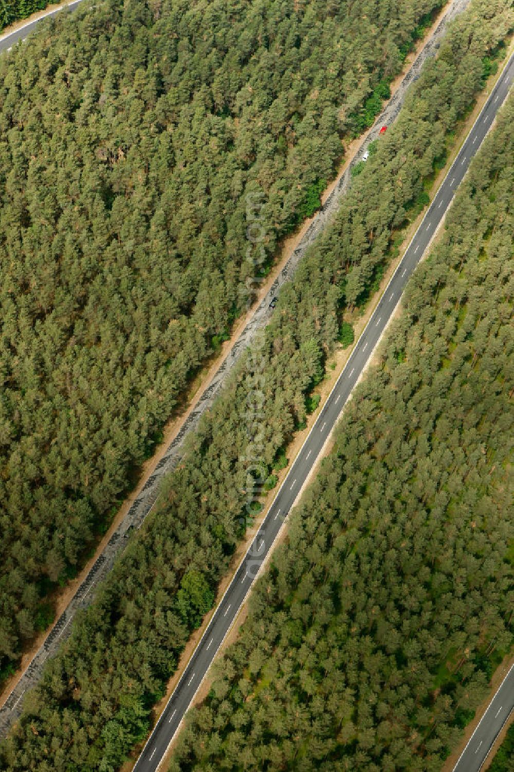 Aerial image GIFHORN - The VW test track Ehra-Lessien in the rural district Gifhorn of Lower Saxony. The area is used as a test and proving ground for VW and its associated car brands and includes among others a high-speed circuit