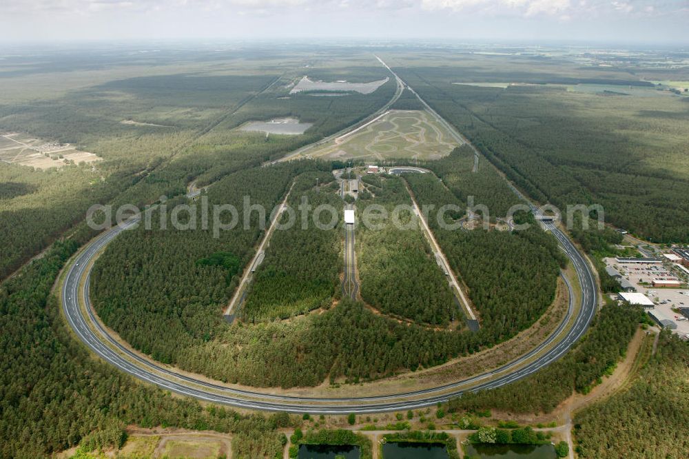 Aerial image GIFHORN - The VW test track Ehra-Lessien in the rural district Gifhorn of Lower Saxony. The area is used as a test and proving ground for VW and its associated car brands and includes among others a high-speed circuit