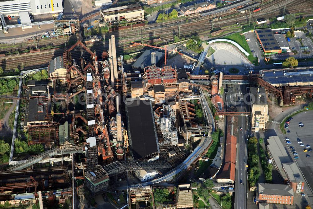 Aerial image Saarbrücken - The Völklinger Hütte is a former iron factory in Saarbrücken was abandonne in 1986. It was announced as a World Heritage Site by the UNESCO in 1994. It was the first industrial memorial of the World Heritage Site