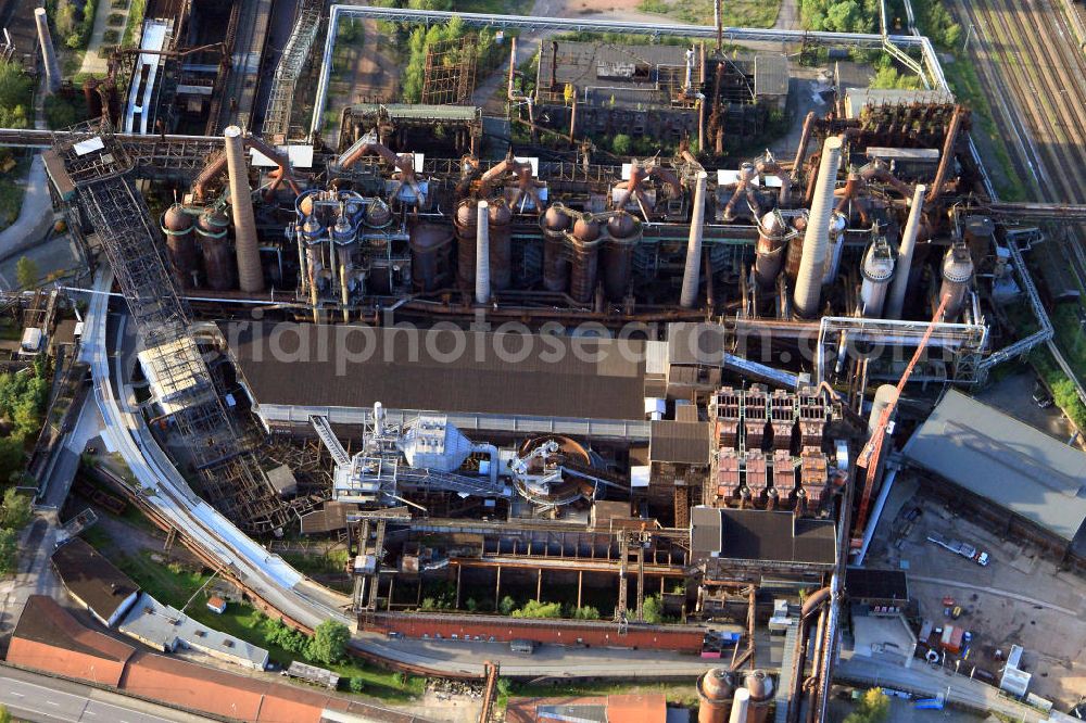 Aerial photograph Saarbrücken - The Völklinger Hütte is a former iron factory in Saarbrücken was abandonne in 1986. It was announced as a World Heritage Site by the UNESCO in 1994. It was the first industrial memorial of the World Heritage Site