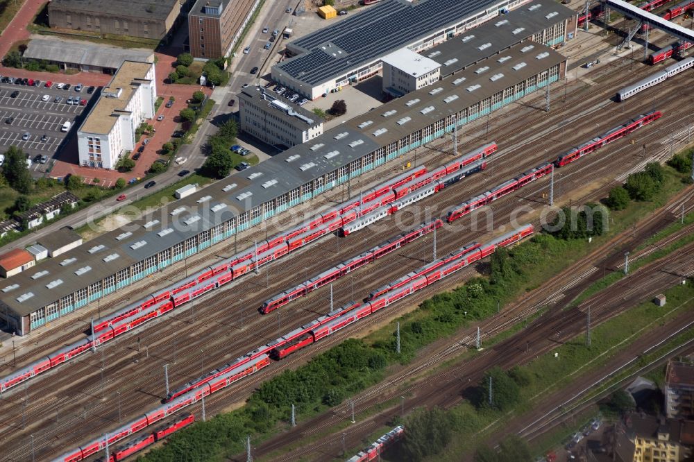 Aerial image Lichtenberg - DB Regio workshop of the Deutsche Bahn in Berlin-Lichtenberg