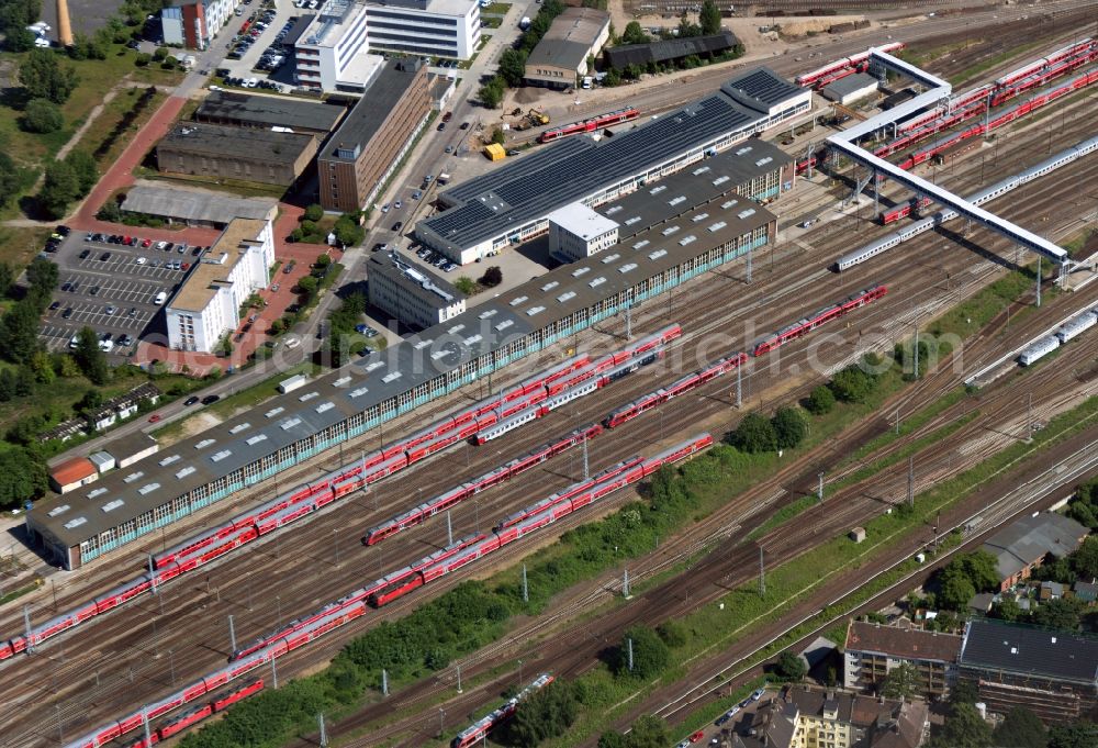 Aerial photograph Lichtenberg - DB Regio workshop of the Deutsche Bahn in Berlin-Lichtenberg