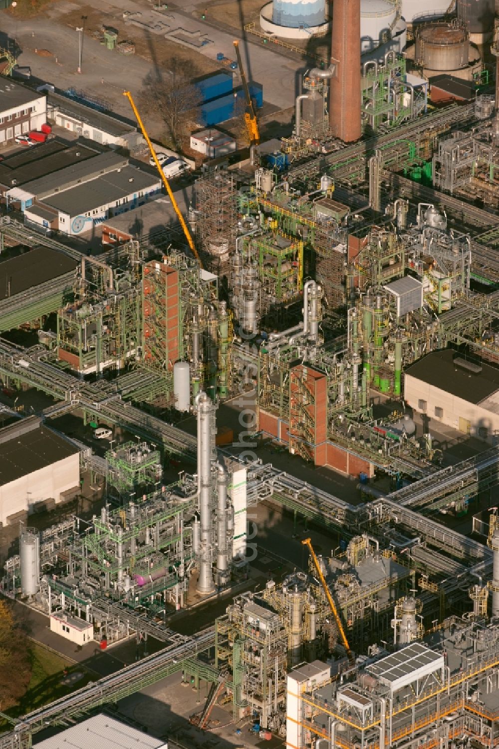 Herne from above - View of the factory of Degussa in Herne in the state North Rhine-Westphalia