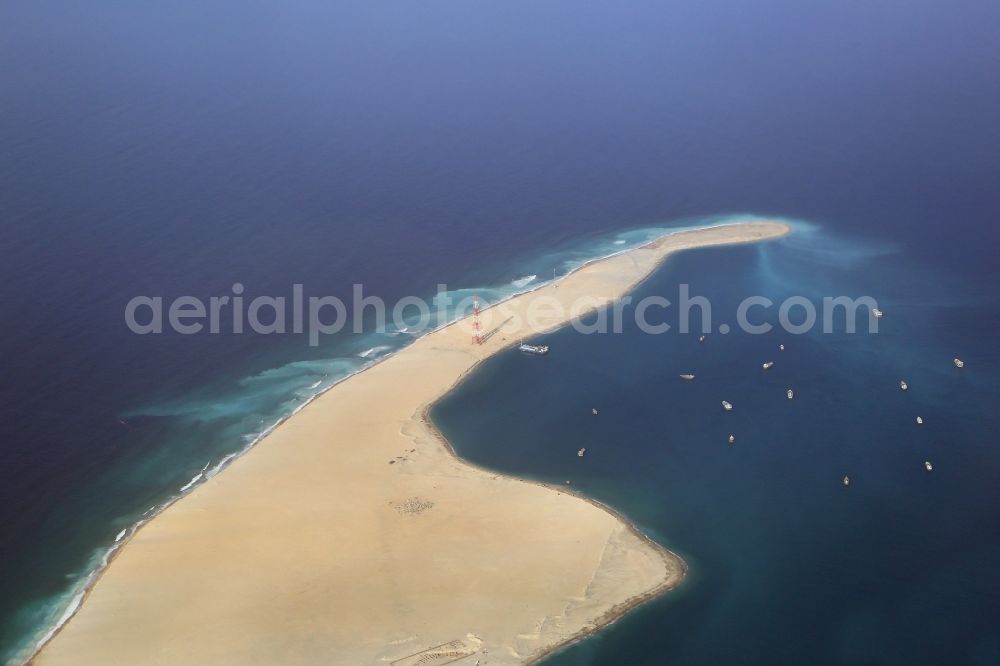 Dubai from above - One of the four Deira Island in the Arabian Gulf in front of the coast of Dubai in United Arab Emirates
