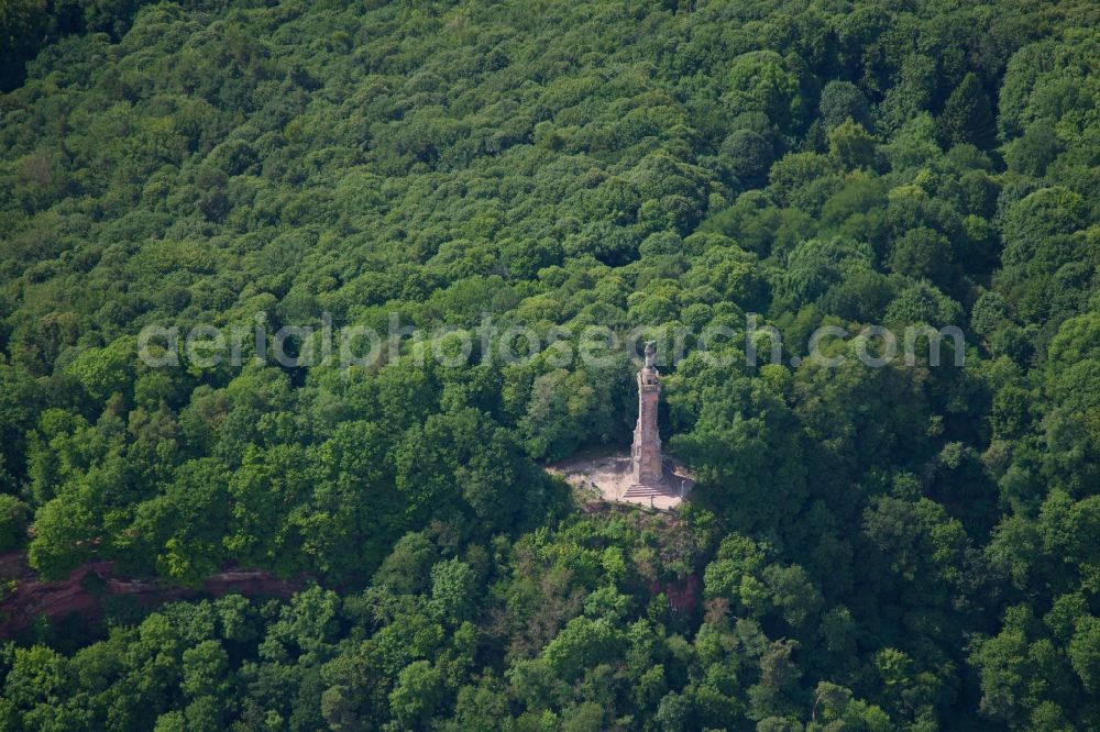 Aerial image Trier - Historic monument Mariensaeule in Trier in the state Rhineland-Palatinate, Germany