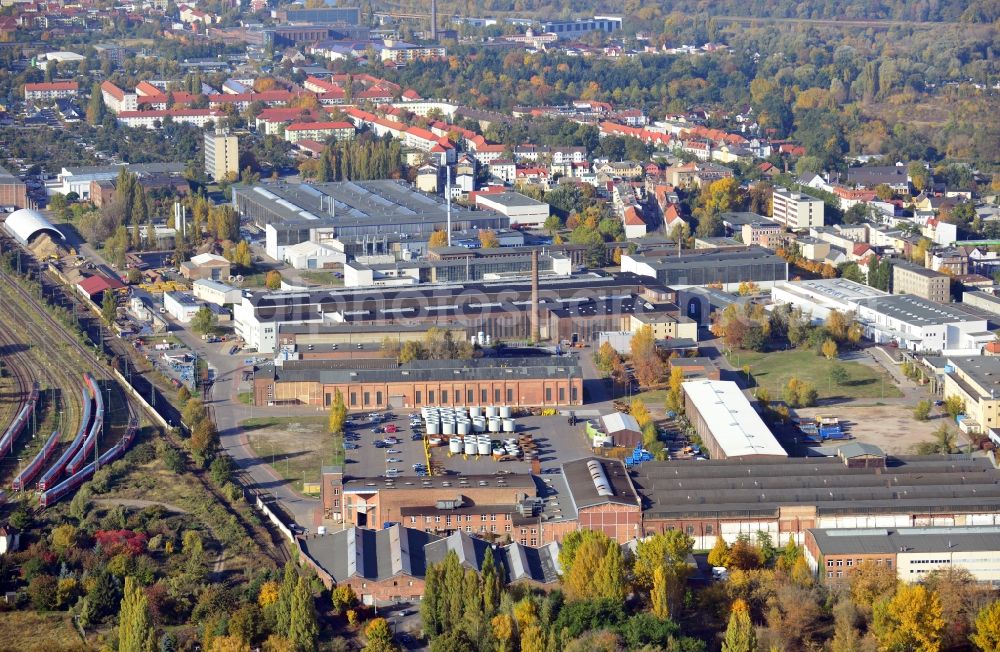 Aerial image Magdeburg - View of the industrial area in the district Salbke of Magdeburg