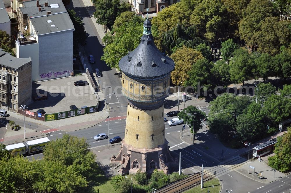 Halle from above - View of the listed water tower north in Halle im Sachsen-Anhalt