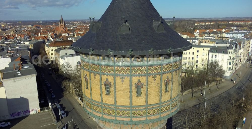 Halle from above - View of the listed water tower north in Halle im Sachsen-Anhalt