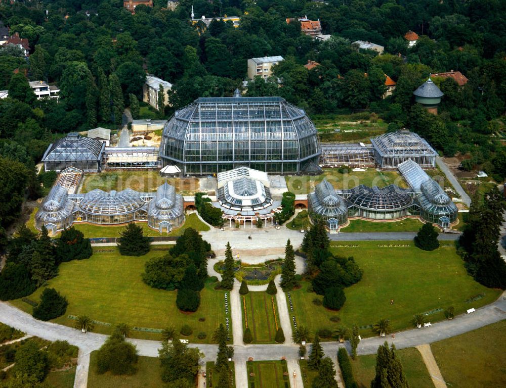 Aerial image Berlin - The Botanic Garden Berlin in Berlin-Dahlem with an area of over 43 acres and about 22,000 different species is the largest botanical garden in Germany and one of the most important worldwide