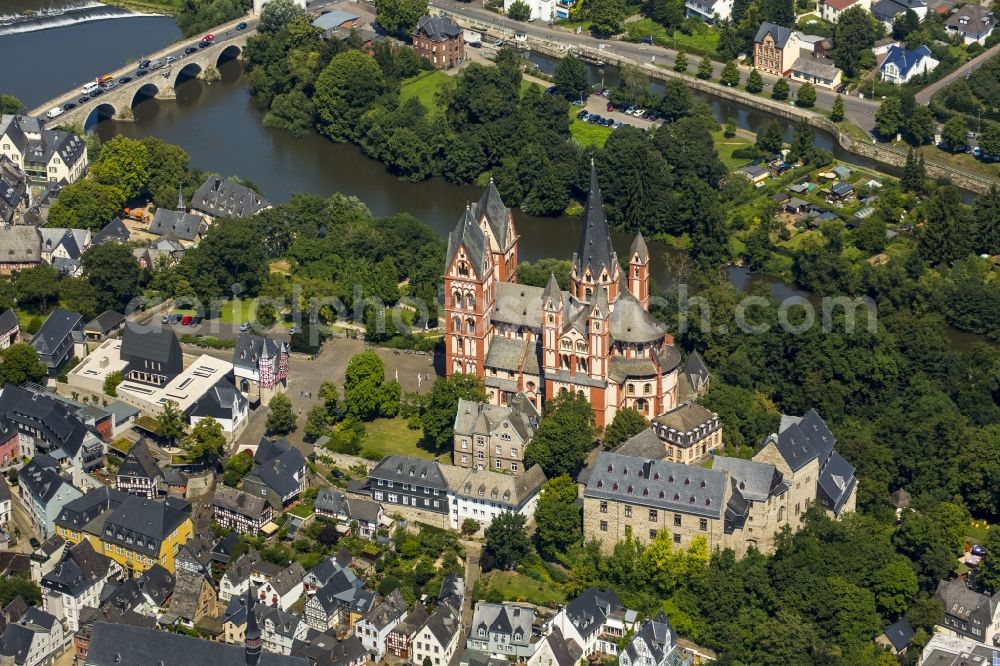 Limburg an der Lahn from above - The Limburg Cathedral on Cathedral Square on the banks of the Lahn in Limburg an der Lahn in Hesse