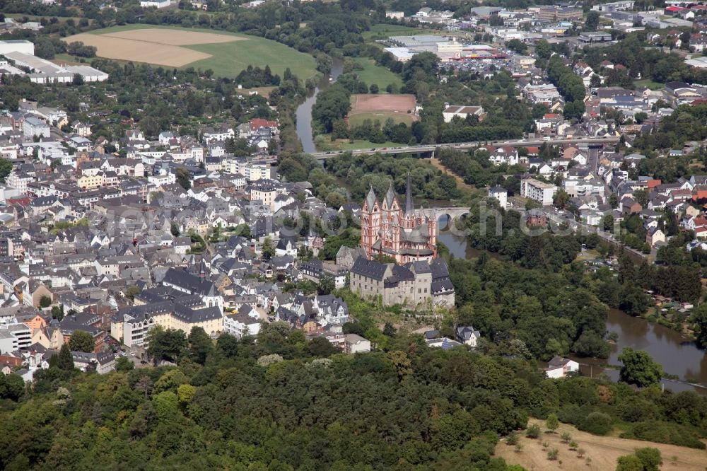 Limburg an der Lahn from above - The Limburg Cathedral on Cathedral Square on the banks of the Lahn in Limburg an der Lahn in Hesse