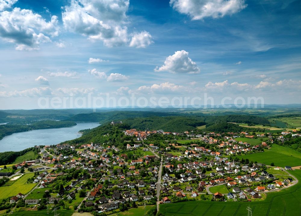 Aerial photograph Waldeck - The Edersee, and Eder dam called, is an artificial lake and is located in the Fulda-Eder inflow in Waldeck-Frankenberg. Surrounded by the natural park is the cellar-Edersee Edersee and the surrounding area an attractive and well-known recreational area