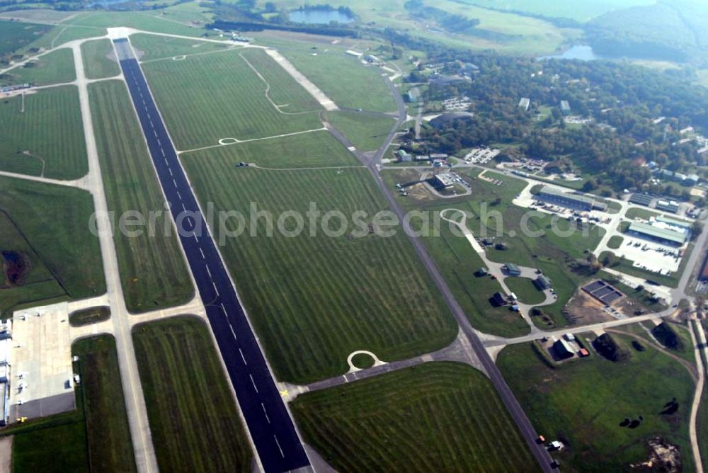 Neubrandenburg from above - Blick auf den Flughafen Neubrandenburg-Trollenhagen. Kontakt: Flughafen Neubrandenburg - Trollenhagen GmbH, Flughafenstr. 10, 17039 Trollenhagen; Tel.: (0395) 45 54 0 Fax: (0395) 45 54-200