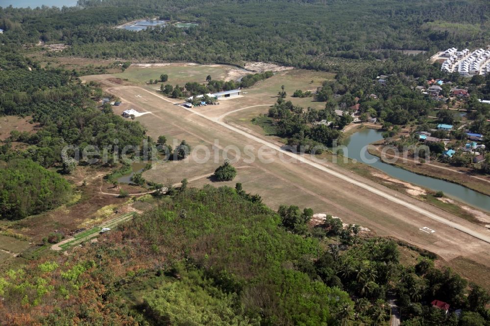 Aerial image Pa Klok - The airfield Phuket Airpark in Pa Klok on the island of Phuket in Thailand is a sport airfield and is located on the eastern edge of the island and has a grass runway. ICEO Code: VTSW