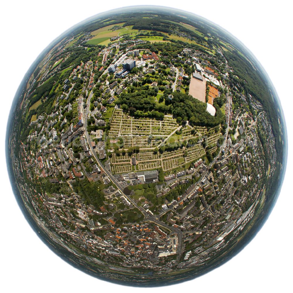 Aerial image HATTINGEN - Fish-eye view of the cemetery V in the district Bredenscheid-Stüter in Hattingen