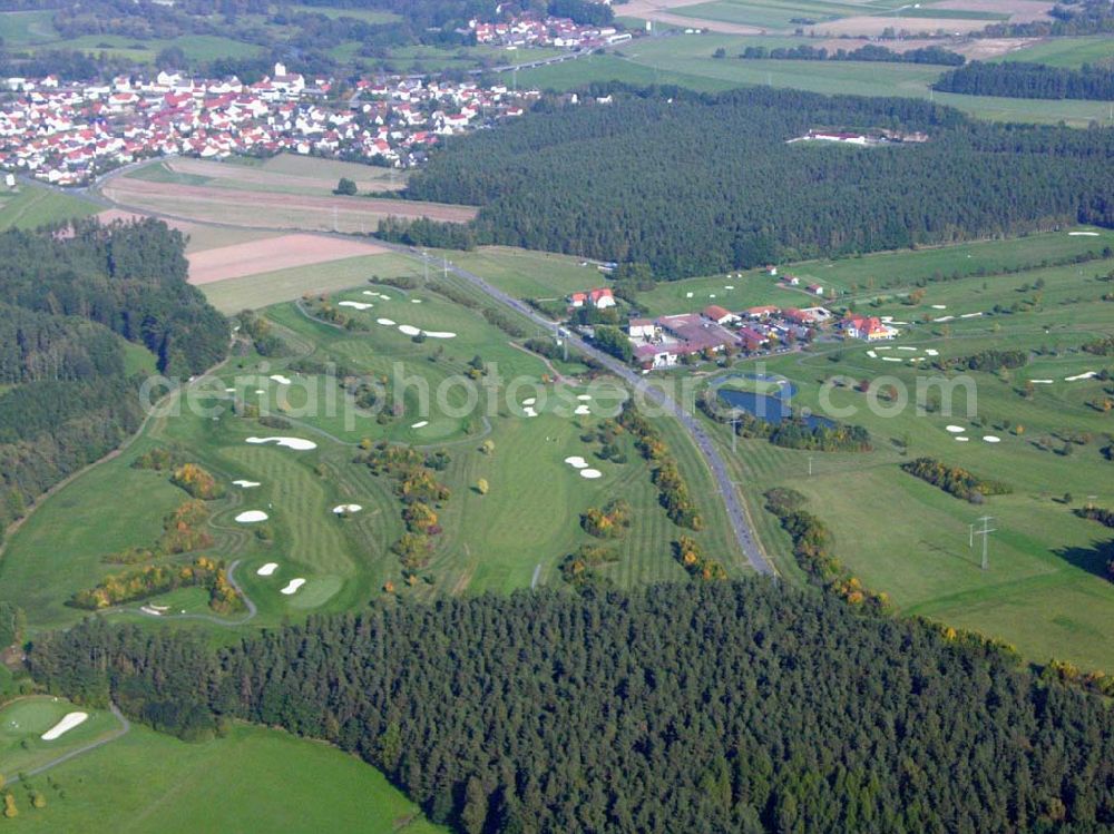 Aerial photograph Luhe-Wildenau / Bayern - Der Golfplatz Schwanhof e.V. liegt eingebettet in ein sanft geschwungenes, herrliches, naturbelassenes Erholungsgebiet. Golfplatz Schwanhof, Klaus-Conrad-Allee 1, 92706 Luhe-Wildenau,Tel: 09607 / 92 02-0, Fax 09607 / 92 02-48