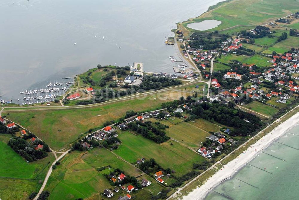 Vitte auf Hiddensee from above - Der Hafen von Vitte auf Hiddensee.